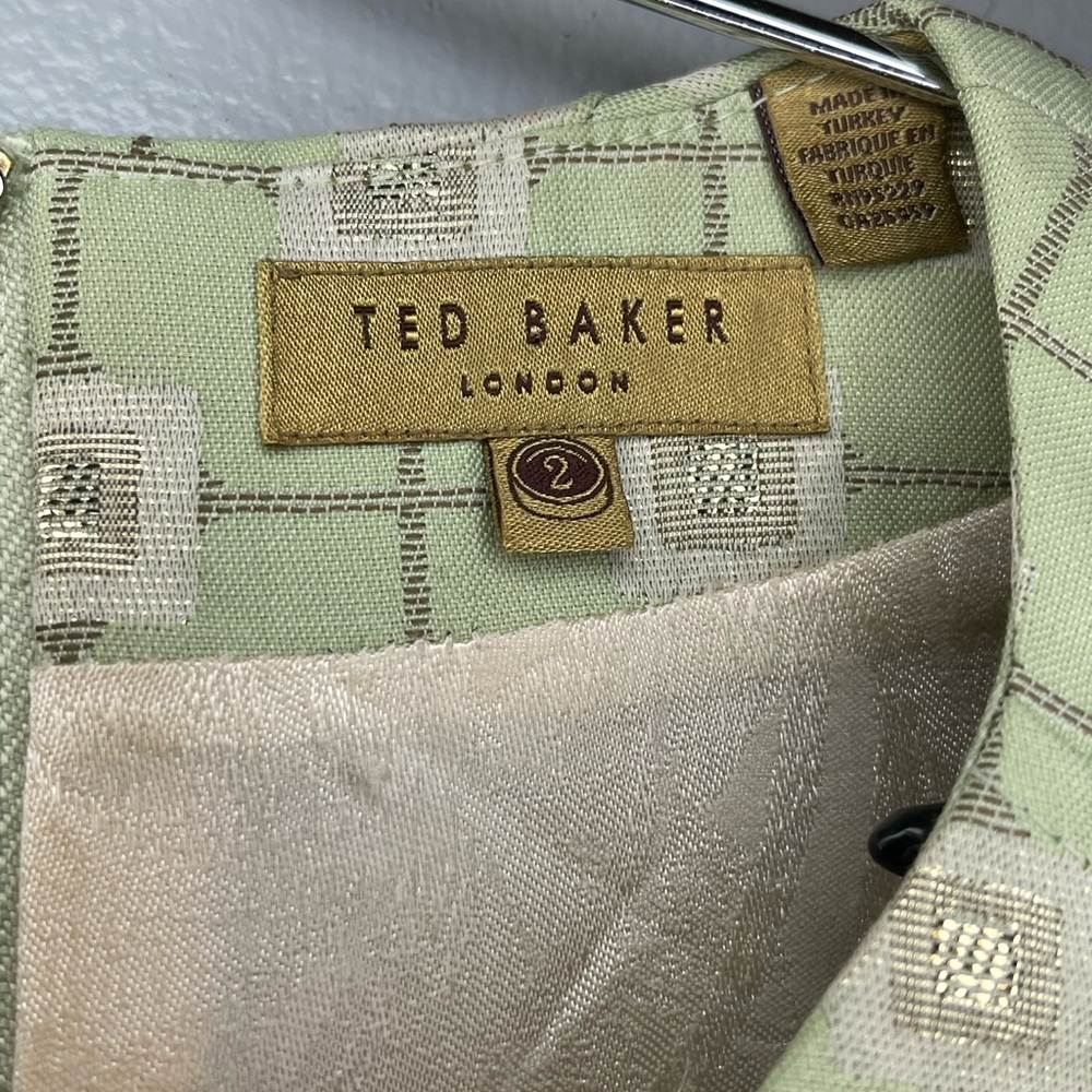 Ted Baker Mint And Gold Patterned Mini Dress - image 3
